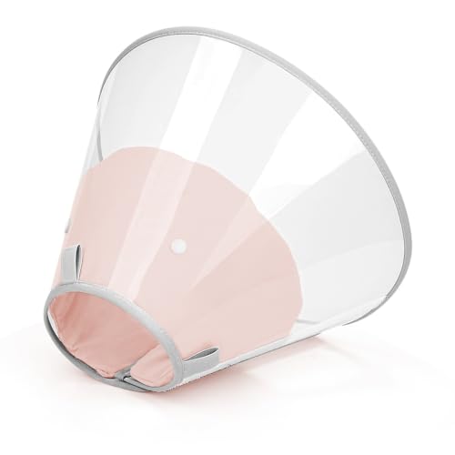 Dog Cone Collar with Soft Liner to Stop Licking (Pink / L(Depth: 9.8, Girth: 14-17.5))