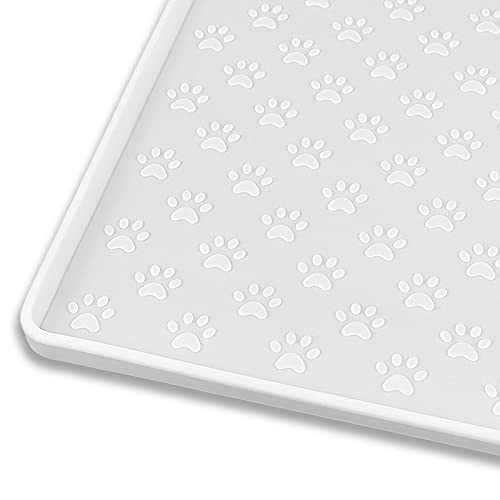 Pet Placemat for Dog and Cat (24.5"L x 16.5"W / White)