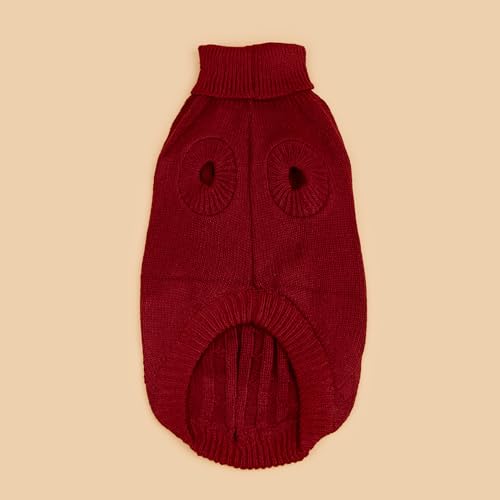 Dog Sweater Soft Warm Turtleneck Knitted Clothes for Small Medium Large Pet (Rust Red / X-Small)