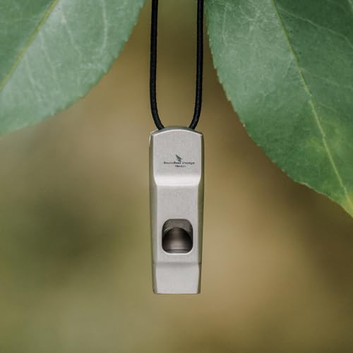 Titanium Whistle Emergency Survival Safety Whistles with Lanyard Loud for Outdoor Camping Hiking Coaches Training Sports Keychain Whistle (1 PCS - Ti9020)