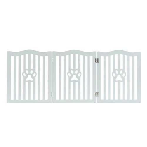 Pet Gate Wooden Free Grey Standing Dog Gate (Small Grey)