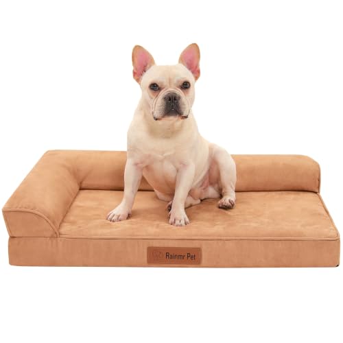 Microsuede Dog Bed Orthopedic Washable (Microsuede Style-Khaki / S(30"x20"x3"))