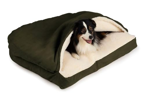 Rectangle Cozy Cave Dog Bed (Olive / Extra Large)