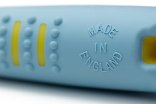Alpha 210.5 Professional Dog Training Whistle with Lanyard. Enhanced Ergonomic Grip. BPA (Baby Blue on Yellow/Black)