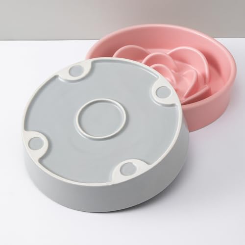 8.25'' Ceramic Slow Feeder Dog Bowls (8.25 inch / Grey)