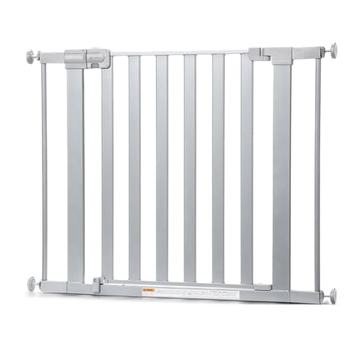 Walk Through Baby Gate with Door (1-Pack / 29" to 38" Wide x 28" Tall / Silver)