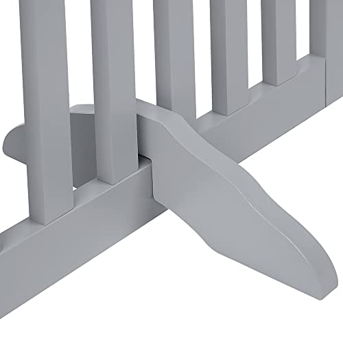 24”H Free Standing Pet Gate for Dog Cat (Gray / 80"W×24"H)