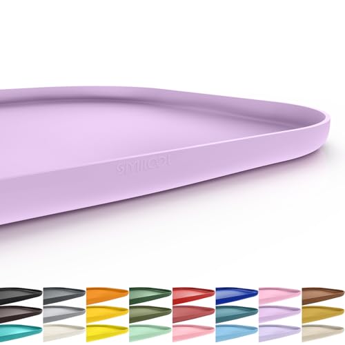 Waterproof Silicone Pet Food Mat with Raised Edge for Dog & Cat (Lavender / 22"L x 14"W)