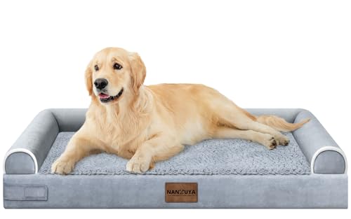 Orthopedic Dog Bed for Large Dogs (Light Grey / 36.0"L x 27.0"W x 6.5"Th)