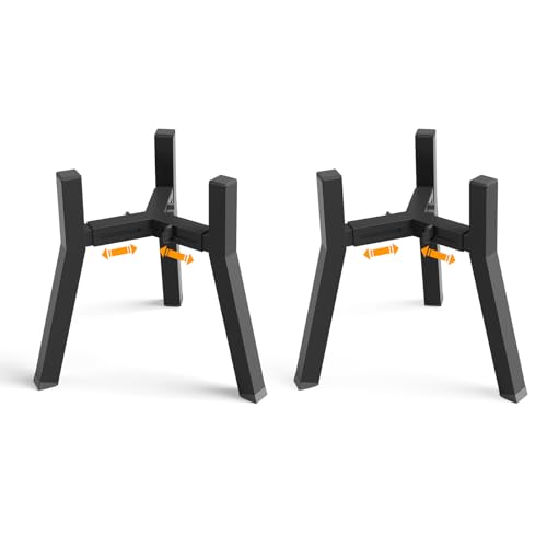 2Pack Elevated Dog Bowl Stand for Large Dogs (Height: 11", Width: 7-10.6" / 2 Pack- Black,11H-square)