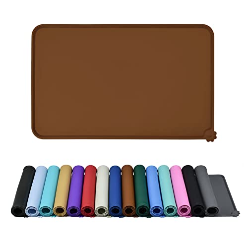 Silicone Pet Feeding Mat (Brown / 24" x 16")