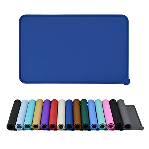 Silicone Pet Feeding Mat (Navy Blue / 22" x 14")