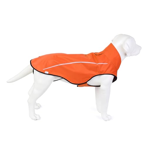 Dog Raincoat Adjustable Waterproof Reflective Rain Jacket for Small Medium Large Dogs (XS Chest 17"-23" / Orange)