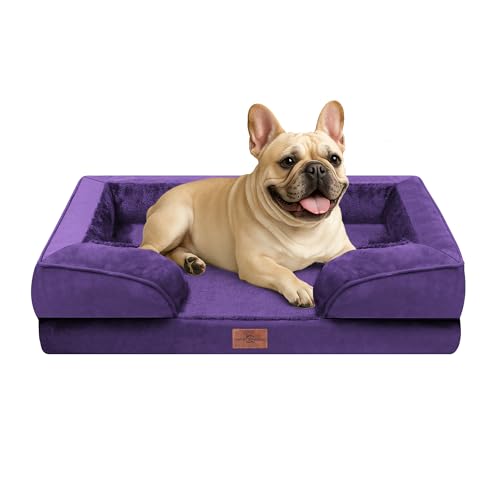 Waterproof Orthopedic Dog Bed for Medium Size Dog (30.0"L x 20.0"W x 7.0"Th / Deep Purple)