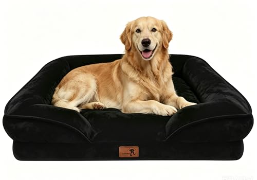 Orthopedic Dog Bed with Sides (42.0"L x 32.0"W x 6.5"Th / Black)