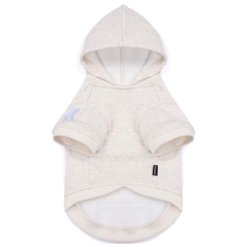 Dog Hoodie Fleece (2XL-(20~30lb) | Chest(~24") / Beige)