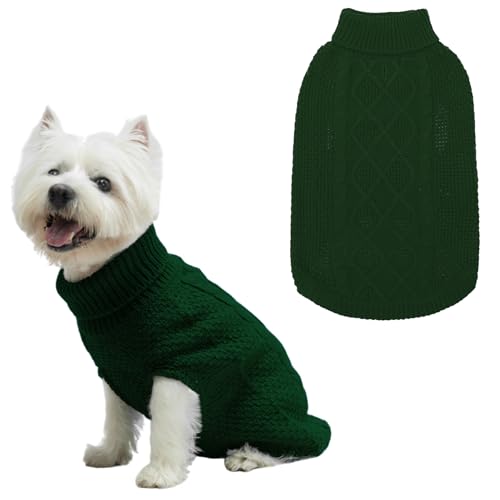 Turtleneck Dog Sweater (X-Small / Dark Green)