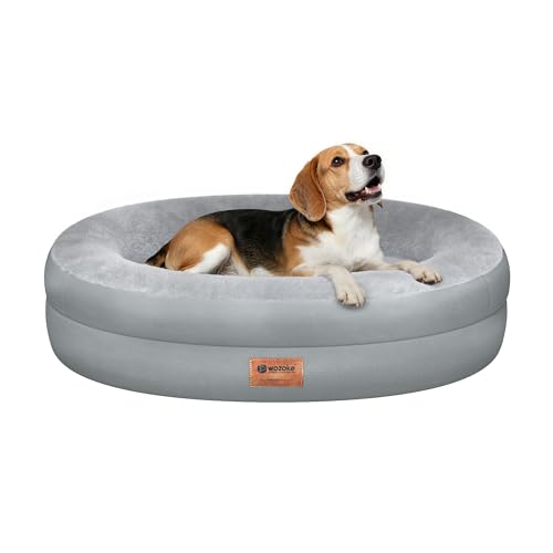 Waterproof Orthopedic Dog Bed for Medium Dogs (Silver / 35"L x 25"W x 7"Th)
