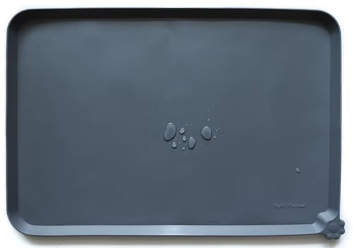 Large Silicone Pet Feeding Tray (24" x 16" / Gray)