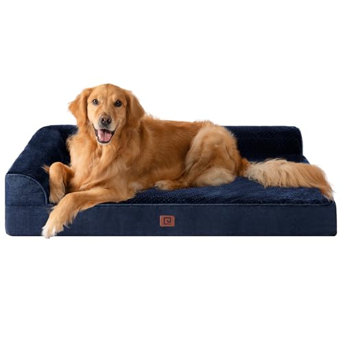 Extra Large Dog Bed Othorpedic (Navy Blue / 44.0"L x 32.0"W x 6.5"Th)
