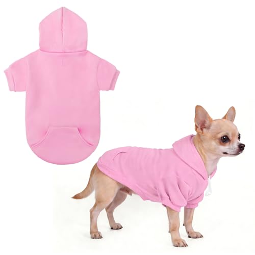 Dog Hoodie for Large Medium Small Dogs (Pink / Small)