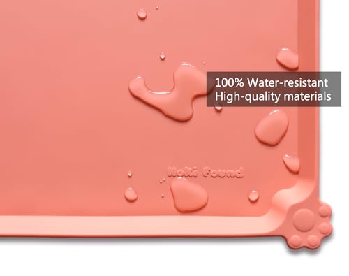 Waterproof Pet Feeding Mats with High Lips (19" x 12" / Burnt Coral)