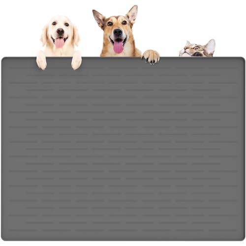 39.4"x29.5" Large Pet Food Mat (Dark Gray / 39.4"L x 29.5"W)