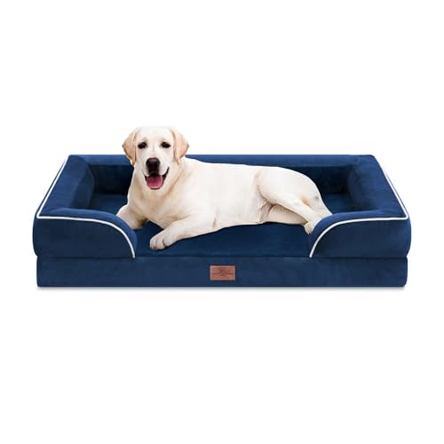 Waterproof Orthopedic Dog Beds for Extra Large Dog (45.0"L x 35.0"W x 8.5"Th / Navy Blue)