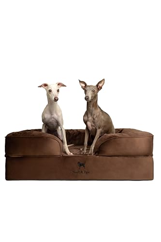 Large Dog Bed (Velvet - Brown / Large)
