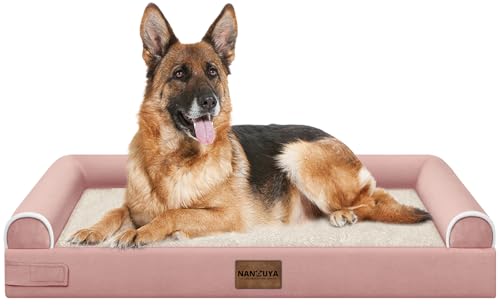 Orthopedic Dog Bed for Jumbo Dogs (Pink / 48.0"L x 33.0"W x 6.5"Th)