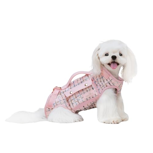 Dog Lift Harness Dog Carrier Sling for Small Dogs & Cats (Medium(8-13 LBS) / 2.0 Pink)