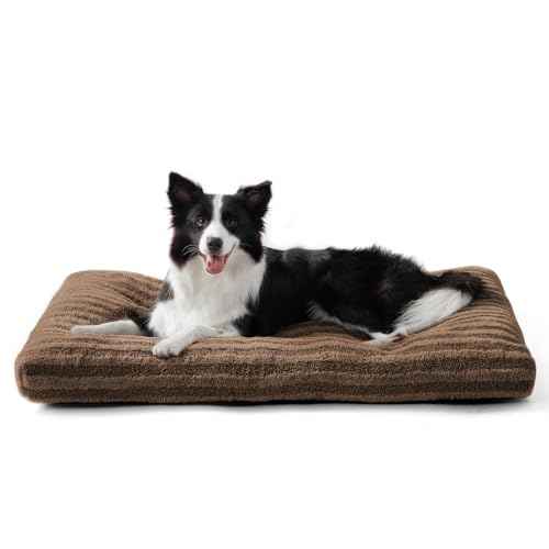 Washable Dog Bed Large Sized Dogs (Dark Brown / 35.0"l x 23.0"w x 3.5"th)