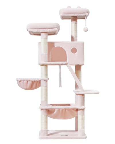 Sturdy Cat Tree (Jelly Pink / 57.5 Inches)