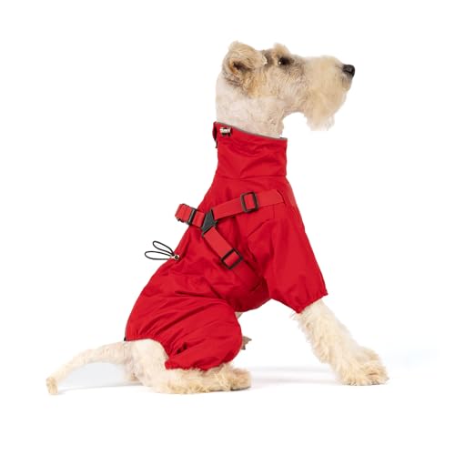 Waterproof Dog Raincoat (XXS Back Length 9.8" / Red)