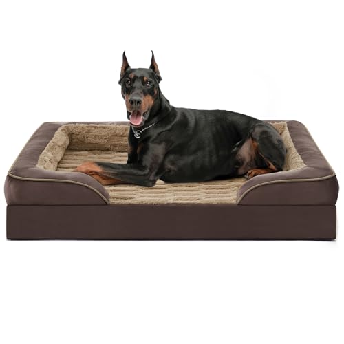 Orthopedic Supportive Extra Large Dog Bed (48.0''l x 35.0''w x 6.5''th / Khaki)