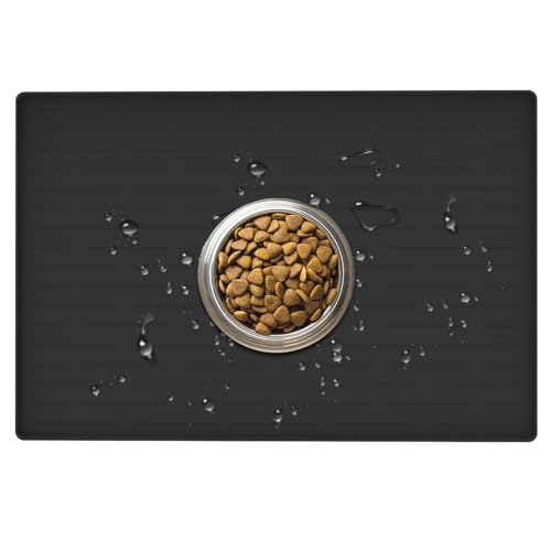 24" x 16" Dog Food Mat (Black / 24"L x 16"W)