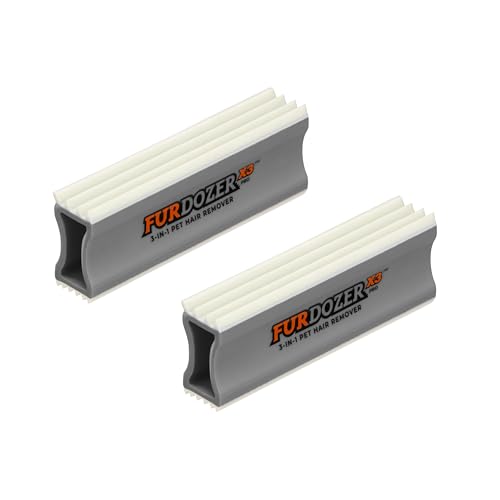 FurDozer Pet Hair Remover & Auto Detailing Tools (Gray / (2 Pack) - X3 PRO)
