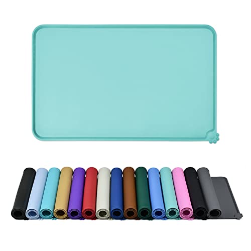 Silicone Pet Feeding Mat (Teal / 22" x 14")