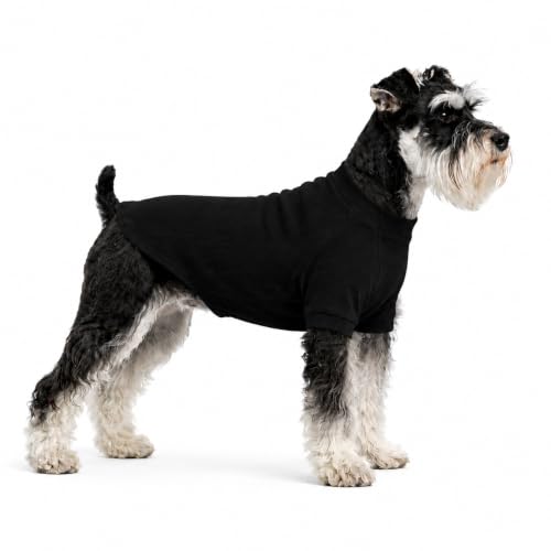Ribbed Dog T Shirt Cotton Knitted Dog Sweaters for All Season Pet T (L (for Small Medium Dog) / Black)