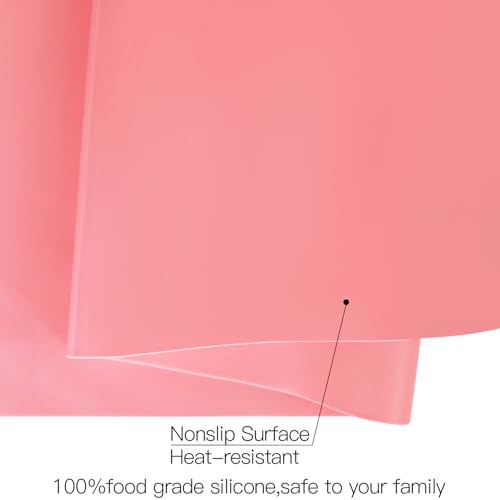 Extra Large Silicone Mats for Kitchen Counter (07-soft Pink‌ / 27.6"L x 16"W)
