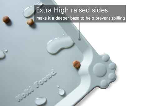 L Silicone Pet Feeding Mats with Higher Lips (22" x 14" / Battleship)