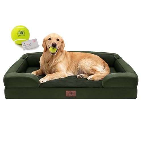Waterproof Orthopedic Dog Bed for Extra Large Sized Dogs (X-Large(42"L x 30"W x 9"Th) / Oliva Green)