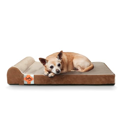 Orthopedic Dog Beds for Large Dogs (34.0"L x 22.0"W x 5.5"Th / Brown)
