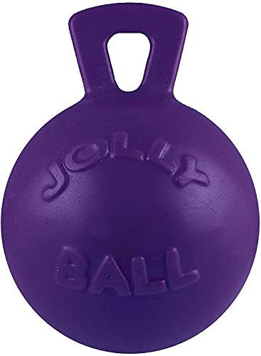 Tug-n-Toss Heavy Duty Dog Toy Ball with Handle, 4.5 Inches/Small, Purple (Purple / Small (4.5 in))