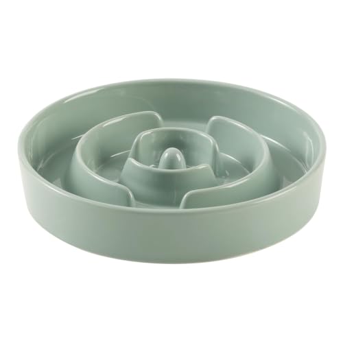 Ceramic Slow Feeder Dog Bowls (Light Green)