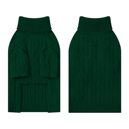 Small Dog Thermal Pullover Sweater (Dark Green(Order One Size Up) / Medium)