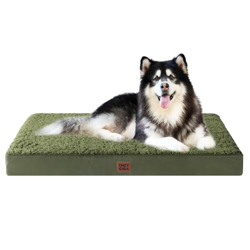Orthopedic Dog Bed Extra Large with Removable Washable Cover (50*36*4 inches / Olive Green)