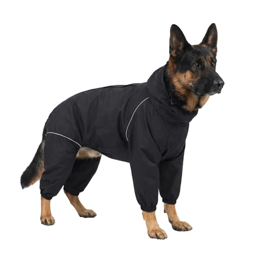 Dog Raincoat for Medium Large Dogs (Black for Boy / XXX-large)