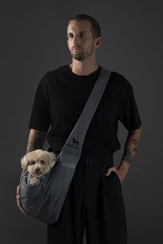 Dog Sling Carrier for Small Dogs 5 (Grey / 18.0"L x 10.0"W x 6.5"H)
