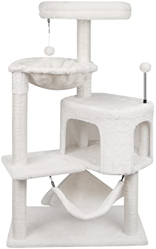 39.4'' Cat Tree with Cat Condo and Big Hammock (39.4'' Beige)